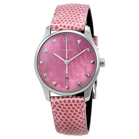 gucci pink chronograph watch